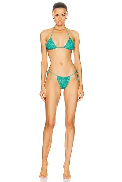 Santa Dahlia Bikini Set In Emerald