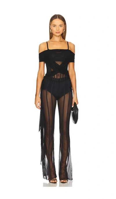 Santa Brands Draped Corset In Black
