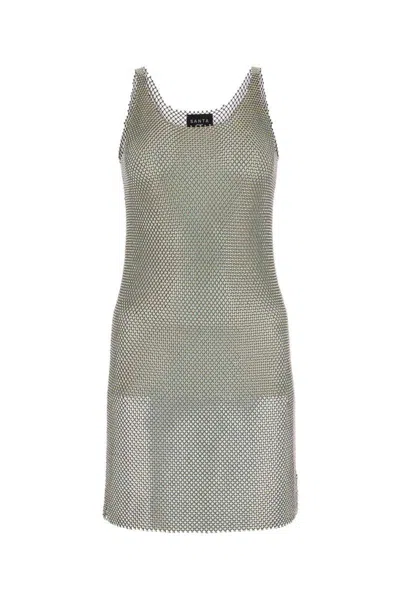 Santa Brands Glamorous Rhinestone Mini Dress In Grey
