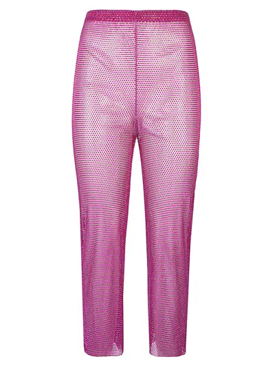 SANTA BRANDS FUCHSIA CROPPED TRANSPARENT TROUSERS FOR WOMEN, FALL/WINTER 2024 SEASON