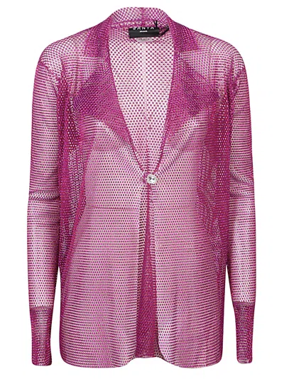 SANTA BRANDS FUCHSIA SINGLE-BREASTED BLAZER JACKET FOR WOMEN