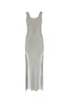 Santa Abito Lungo In Maglia Metallica Argento Donna In Silver