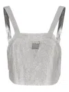 Santa Milano Embellished Chainmail Top In Gray