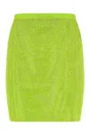 Santa Rhinestone Embellished High-waisted Netted Skirt In Green