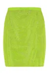 Santa Rhinestone Embellished High-waisted Netted Skirt In Green