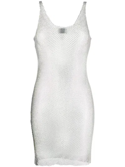 Santa Rhinestone-embellished Midi Dress In Grey