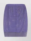 Santa Rhinestone Embellished Netted Mini Skirt In Purple