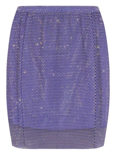 SANTA RHINESTONE-NETTED MINI SKIRT