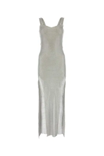 SANTA SILVER CHAIN METAL LONG DRESS