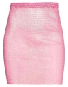 Santa Brands Woman Mini Skirt Fuchsia Size Xs/s Crystal, Polyester, Cotton In Pink