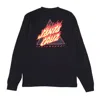 Santa Cruz Flamed Not A Dot Men's Long Sleeve T-shirt L/s Tee In Black