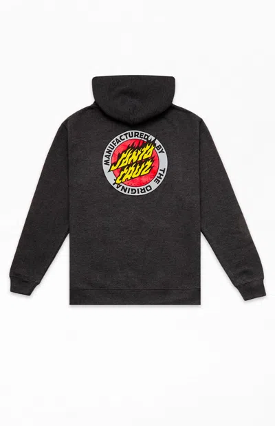 Santa Cruz Kids Flamed Full Zip Hoodie In Charcoal In Multi