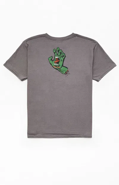 Santa Cruz Kids Screaming Hand T-shirt In Charcoal In Multi