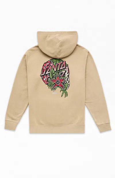 Santa Cruz Kids Stranger Things Demogorgon Dot Hoodie In Sand In Burgundy