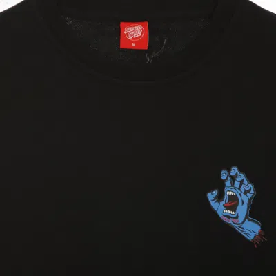 Santa Cruz Men's Crewneck Sweatshirt Screaming Hand Chest Crew Black