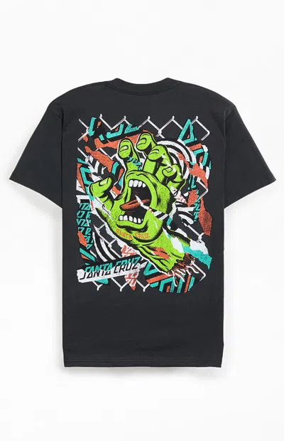 Santa Cruz Men's Damaged Hand T-shirt In Charcoal