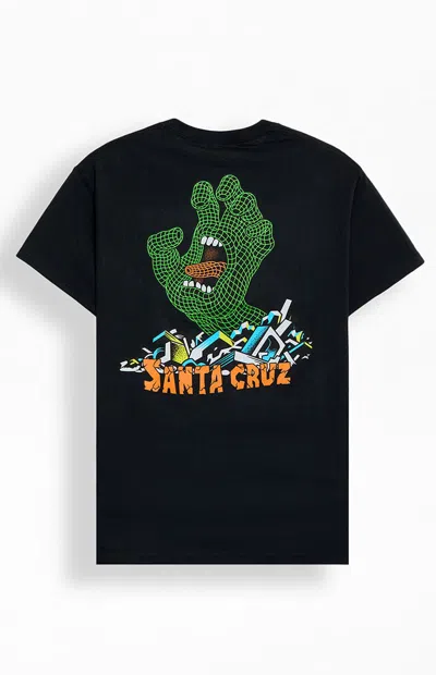 Santa Cruz Men's Kendall Grid Hand T-shirt In Black