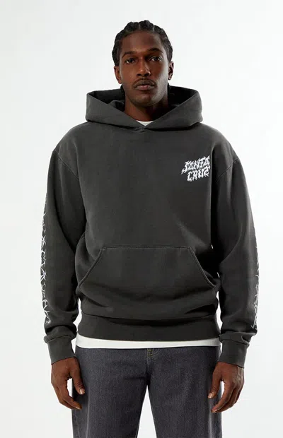 Santa Cruz Men's Razor Dot Center Hoodie In Washed Black