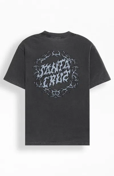 Santa Cruz Men's Razor Dot Center T-shirt In Washed Black