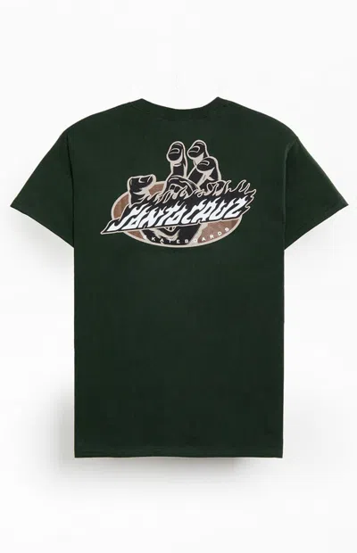 Santa Cruz Men's Screaming Fire Oval T-shirt In Forest Grn In Green
