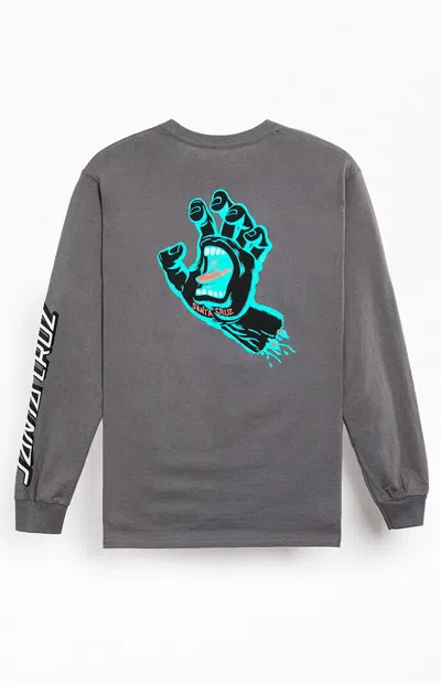 Santa Cruz Men's Screaming Hand Long Sleeve T-shirt In Charcoal In Gray