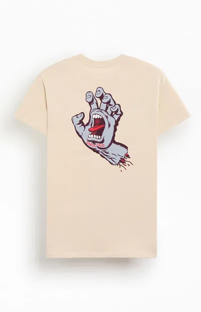 Santa Cruz Men's Screaming Hand T-shirt In Sand In Pink