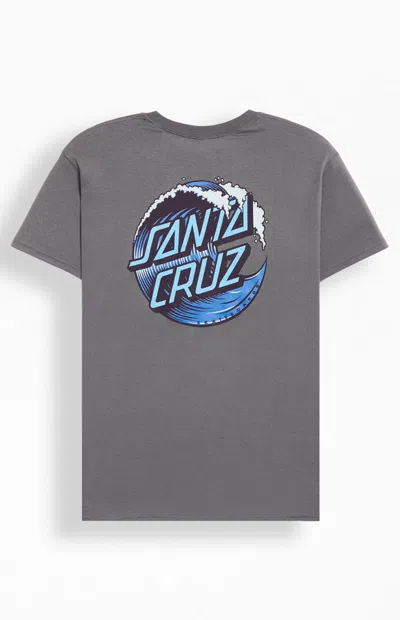 Santa Cruz Men's Wave Dot T-shirt In Charcoal In Gray