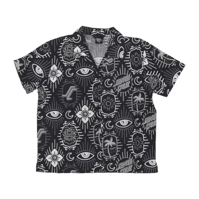 Santa Cruz Women's Short Sleeve Shirt Patchwork Shirt Black Patchwork