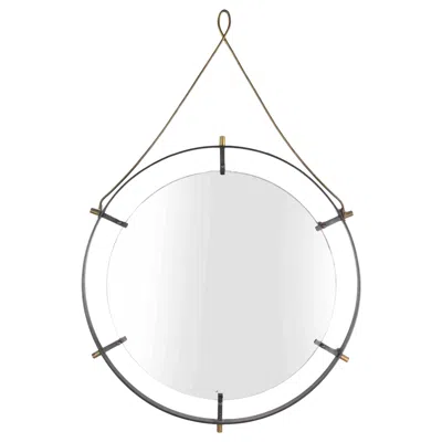 Pre-owned Santambrogio & De Berti 1960s Vintage Wall Mirror By , Brass Frame In Gray