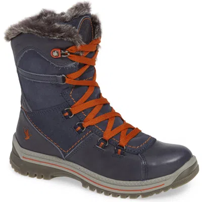 Santana Canada Majesta Luxe Waterproof Winter Boot In Navy/rust