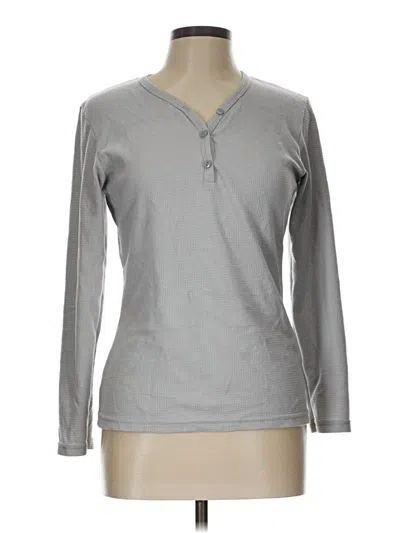 Pre-owned Santana Long Sleeve Henley Shirt In Gray