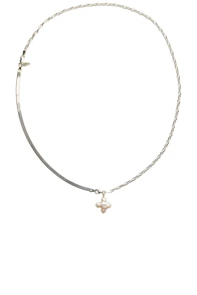 Santangelo High On Hope Alta Pearl Cross Necklace In Silver