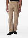 Santaniello Beige Trousers In Cotton And Linen In Neutral