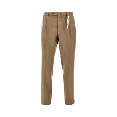 Santaniello Pleated-front Trousers In Brown