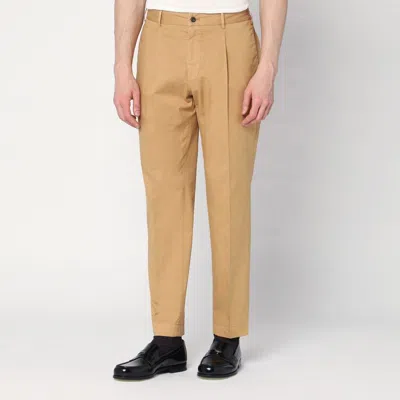 SANTANIELLO SANTANIELLO  BEIGE COTTON TROUSERS