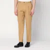 Santaniello Beige Cotton Trousers In Gold