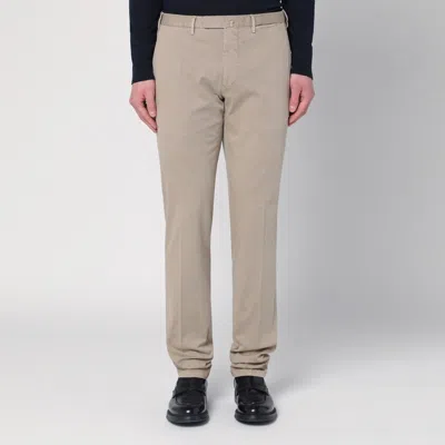 Santaniello Beige Trousers In Cotton In Black