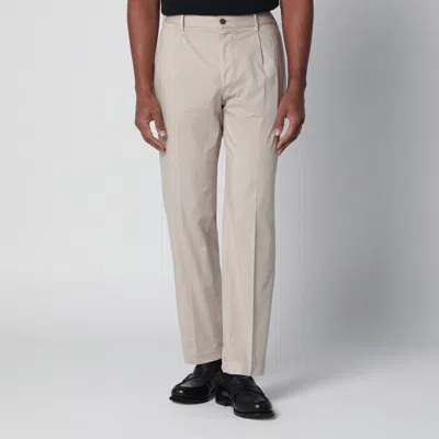 Santaniello Beige Trousers In Cotton Blend In Gray