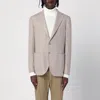 Santaniello Double-breasted Jacket In Wool-blend In Beige