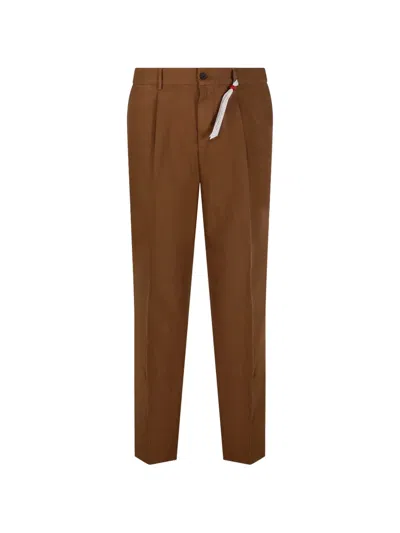 Santaniello Belt-loops Trousers In Brown