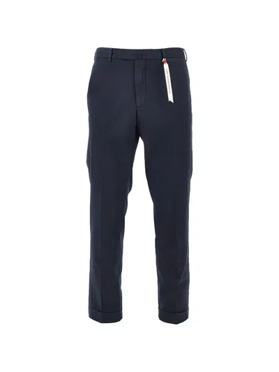Santaniello Belt-loops Turned-up-hem Trousers In Blue