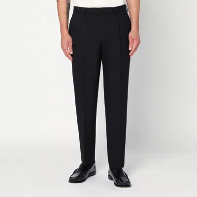SANTANIELLO SANTANIELLO BLACK WOOL PANTS