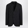 Santaniello Blue Wool Blend Single-breasted Jacket In Blue