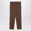 Santaniello Wool-blend Tailored Pants In Brown