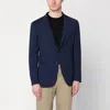Santaniello Wool-blend Single-breasted Jacket In Blue