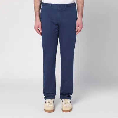 SANTANIELLO SANTANIELLO  BLUE TROUSERS IN COTTON