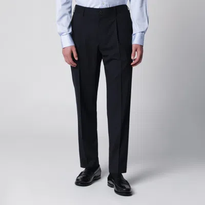 Santaniello Blue Trousers In Wool Blend