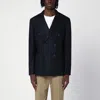 Santaniello Double-breasted Jacket In Wool-blend In Blue