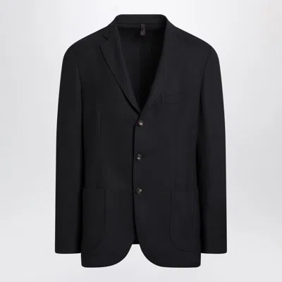 Santaniello Blue Wool Blend Single-breasted Jacket