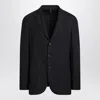 Santaniello Blue Wool Blend Single-breasted Jacket In Blue